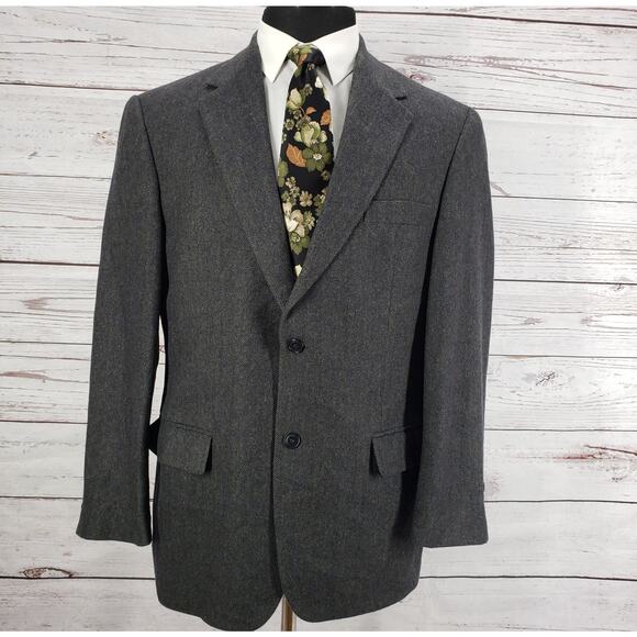 Gianfranco Ruffini Italy Herringbone Camel Hair Blend Sportscoat Size 42R - Picture 1 of 15